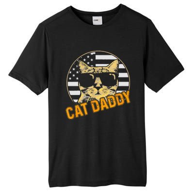 Cat Daddy Vintage Cat 80s Retro USA 4th of July For Cat Dad Tall Fusion ChromaSoft Performance T-Shirt