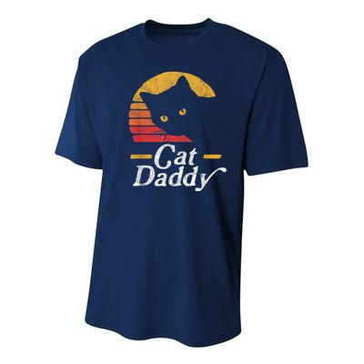 Cat Daddy Vintage Eighties Style Cat Retro Distressed Youth Performance Sprint T-Shirt