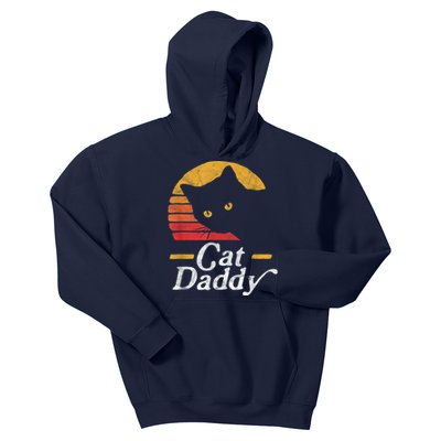 Cat Daddy Vintage Eighties Style Cat Retro Distressed Kids Hoodie