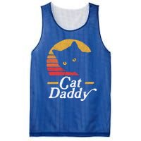 Cat Daddy Vintage Eighties Style Cat Retro Distressed Funny Gift Mesh Reversible Basketball Jersey Tank