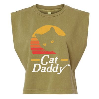 Cat Daddy Vintage Eighties Style Cat Retro Distressed Funny Gift Garment-Dyed Women's Muscle Tee