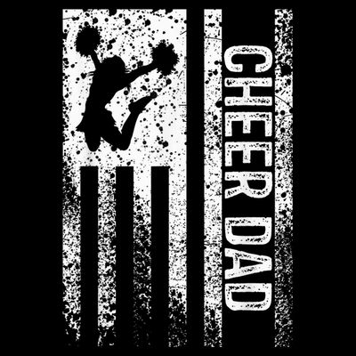  Cheer Dad Vintage American Flag Father Cheerleader Squad T-Shirt