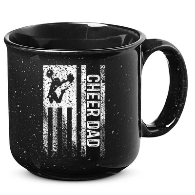 Cheer Dad Vintage American Flag Father Cheerleader Squad 15oz Campfire Ceramic Mug
