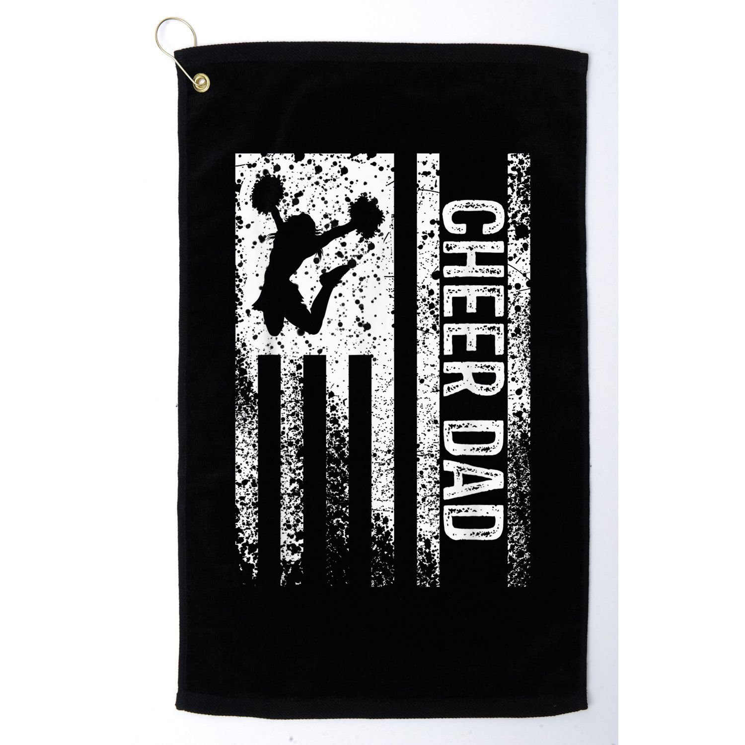  Cheer Dad Vintage American Flag Father Cheerleader Squad Golf Towel