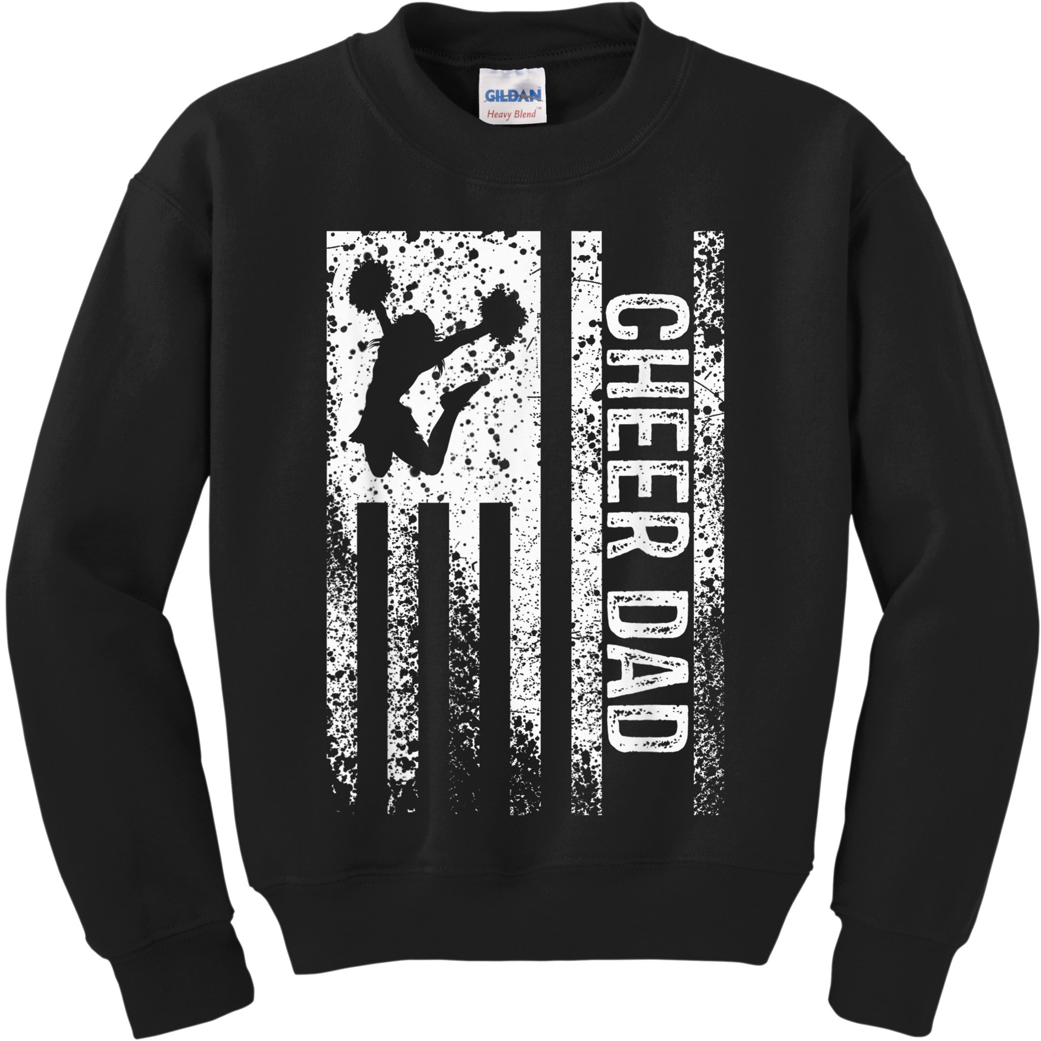  Cheer Dad Vintage American Flag Father Cheerleader Squad Kids Sweatshirt