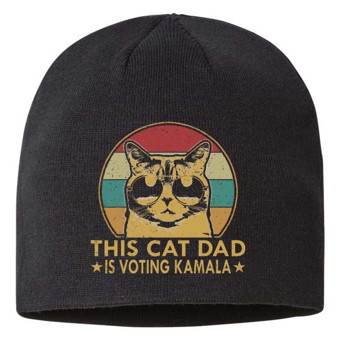 Cat Dad Voting For Kamalaharris President 2024 Vote Blue Sustainable Beanie