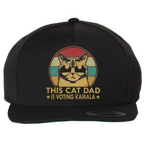 Cat Dad Voting For Kamalaharris President 2024 Vote Blue Wool Snapback Cap