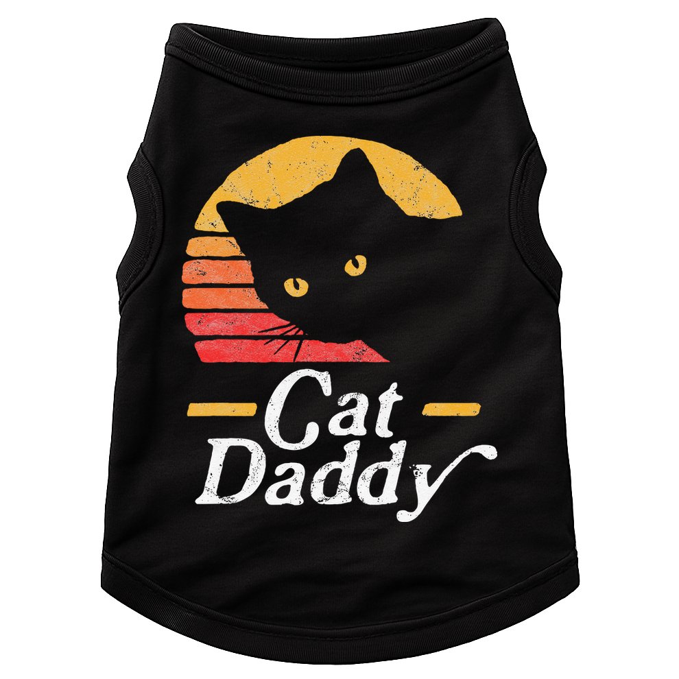 Cat Daddy Vintage Eighties Style Cat Retro Distressed Doggie Tank