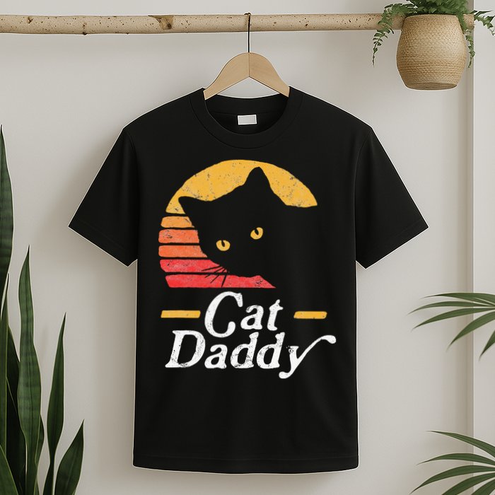 Cat Daddy Vintage Eighties Style Cat Retro Distressed T-Shirt