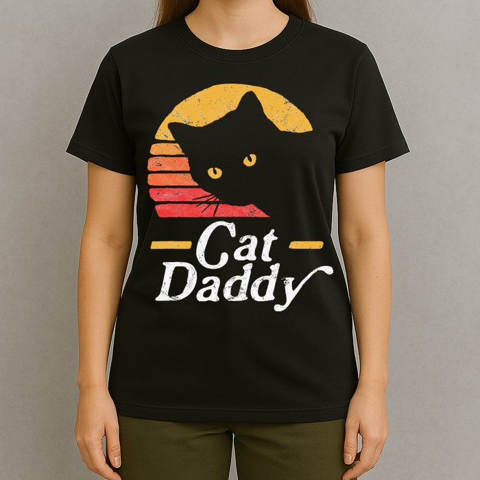Cat Daddy Vintage Eighties Style Cat Retro Distressed T-Shirt
