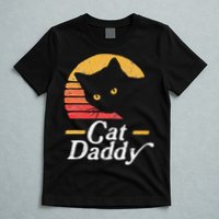 Cat Daddy Vintage Eighties Style Cat Retro Distressed T-Shirt