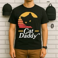 Cat Daddy Vintage Eighties Style Cat Retro Distressed T-Shirt