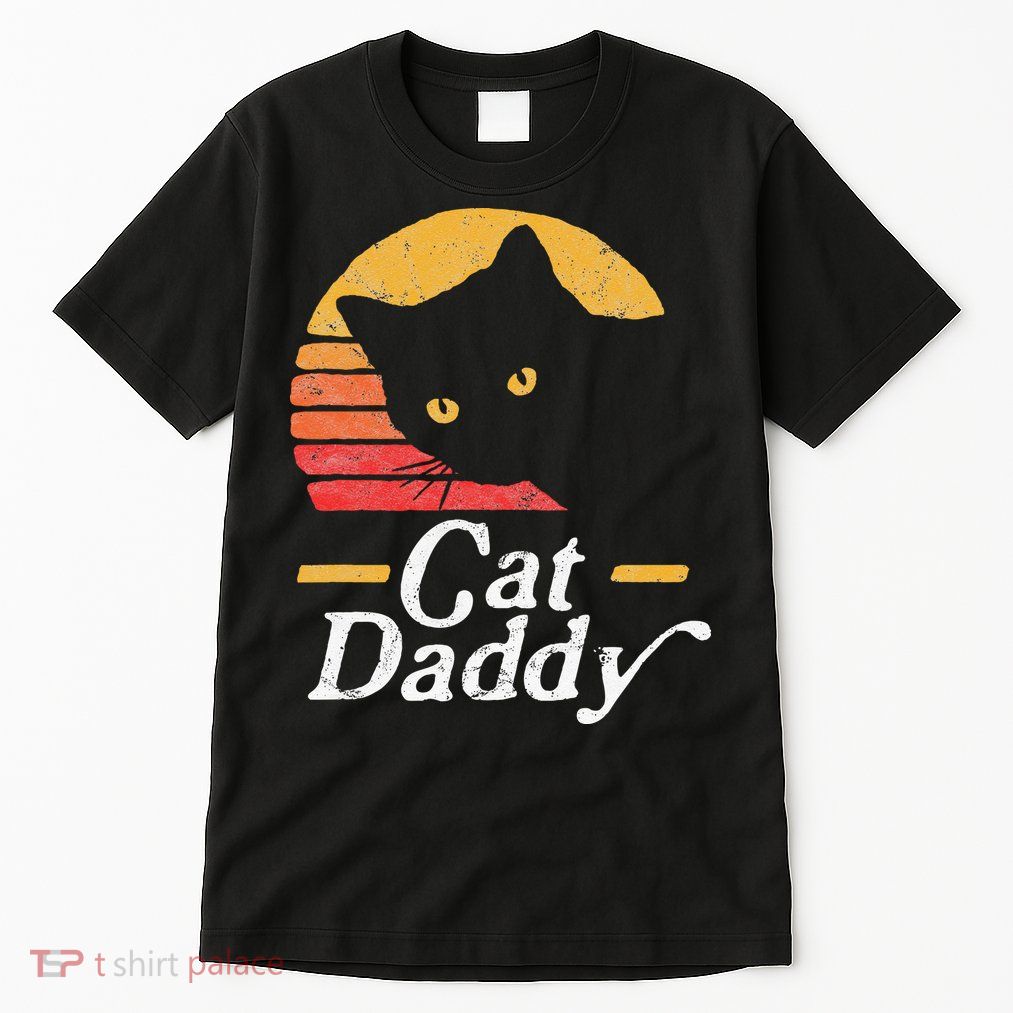 Cat Daddy Vintage Eighties Style Cat Retro Distressed Tall T-Shirt