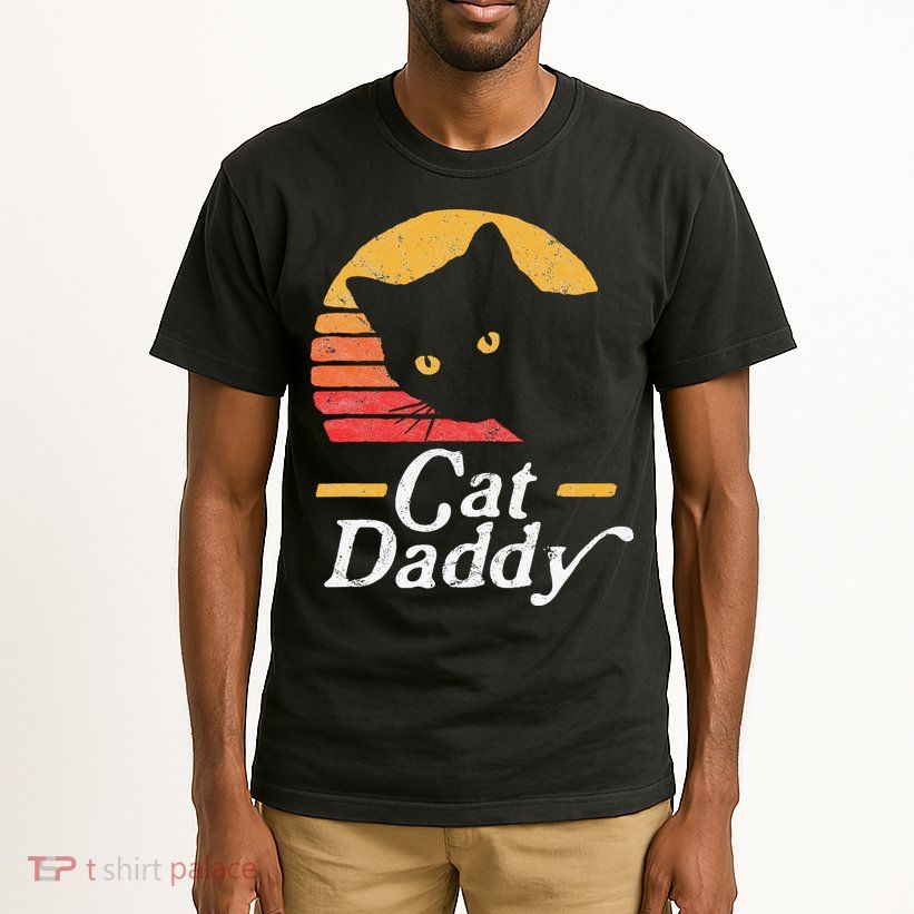 Cat Daddy Vintage Eighties Style Cat Retro Distressed Tall T-Shirt