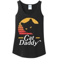 Cat Daddy Vintage Eighties Style Cat Retro Distressed Ladies Essential Tank