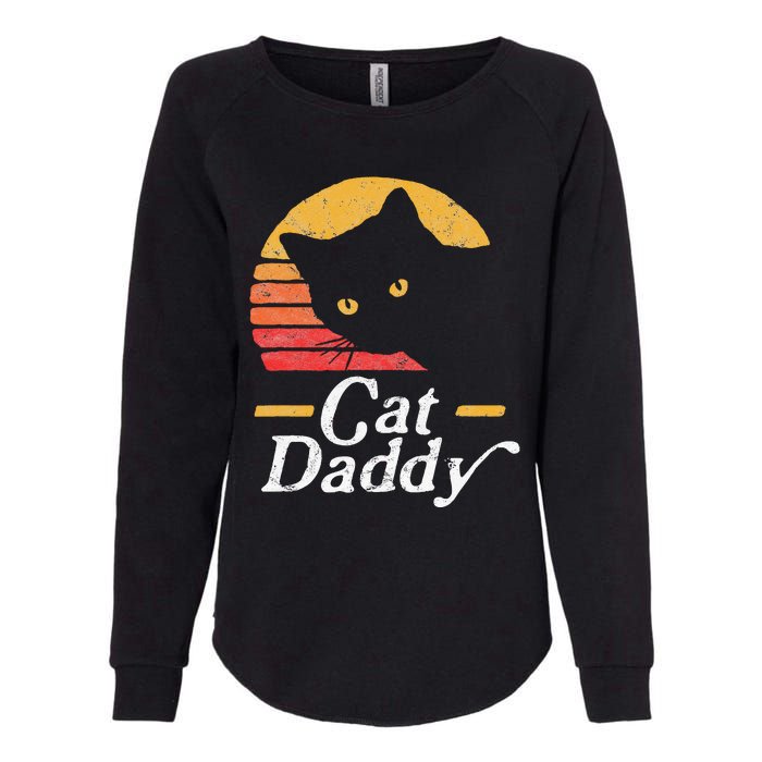 Cat Daddy Vintage Eighties Style Cat Retro Distressed Womens California Wash Sweatshirt