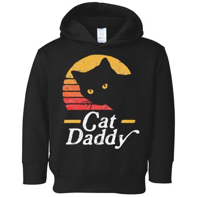 Cat Daddy Vintage Eighties Style Cat Retro Distressed Toddler Hoodie