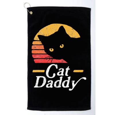 Cat Daddy Vintage Eighties Style Cat Retro Distressed Golf Towel
