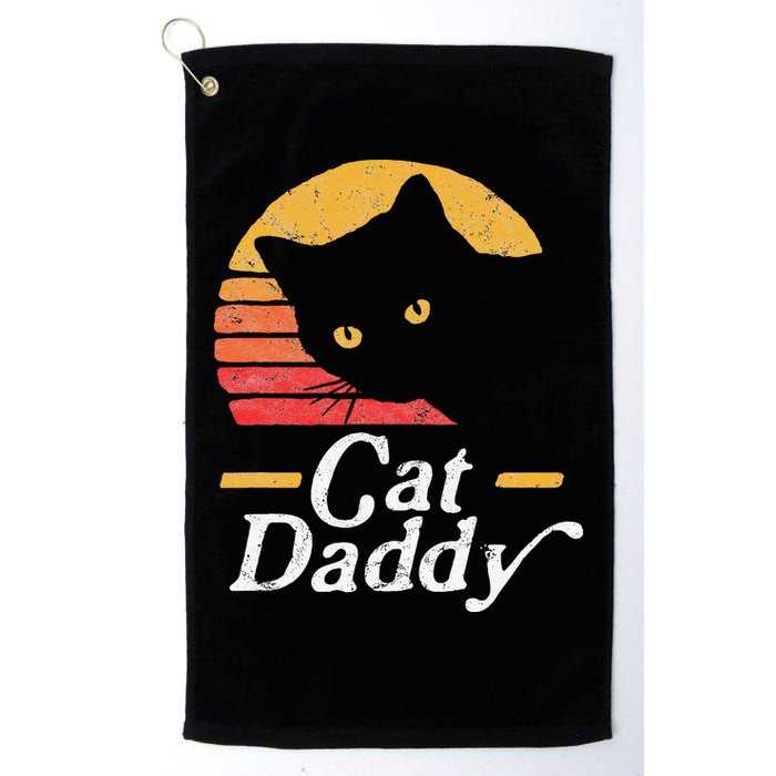 Cat Daddy Vintage Eighties Style Cat Retro Distressed Golf Towel