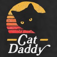 Cat Daddy Vintage Eighties Style Cat Retro Distressed Golf Towel