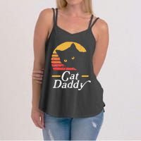 Cat Daddy Vintage Eighties Style Cat Retro Distressed Women's Strappy Tank