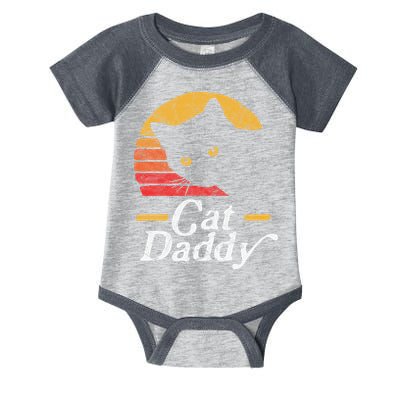 Cat Daddy Vintage Eighties Style Cat Retro Distressed Infant Baby Jersey Bodysuit