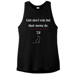 Cats DonT Vote But Their Moms Do President 2024 Election Gift Ladies PosiCharge Tri-Blend Wicking Tank