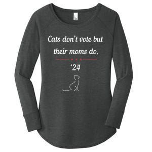 Cats DonT Vote But Their Moms Do President 2024 Election Gift Women's Perfect Tri Tunic Long Sleeve Shirt