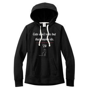 Cats DonT Vote But Their Moms Do President 2024 Election Gift Women's Fleece Hoodie