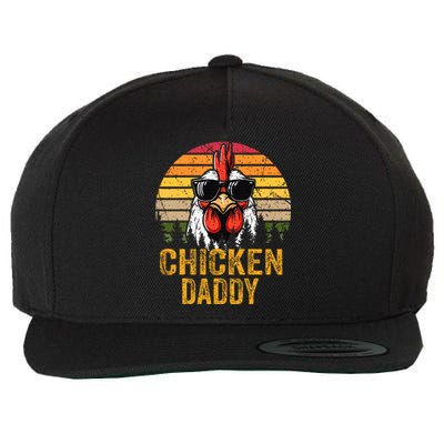 Chicken Daddy Vintage Rooster For Dad Farmer Wool Snapback Cap