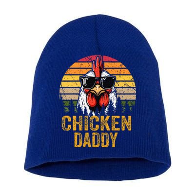 Chicken Daddy Vintage Rooster For Dad Farmer Short Acrylic Beanie