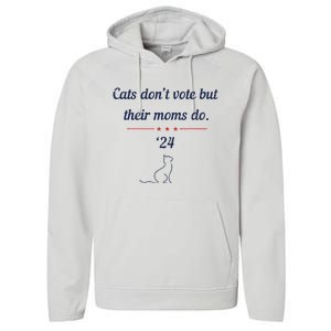 Cats DonT Vote But Their Moms Do President 2024 Election Performance Fleece Hoodie