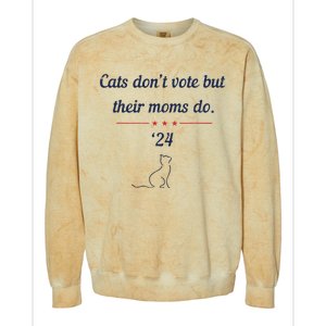 Cats DonT Vote But Their Moms Do President 2024 Election Colorblast Crewneck Sweatshirt