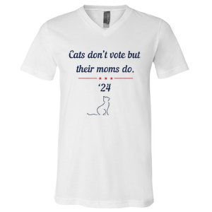 Cats DonT Vote But Their Moms Do President 2024 Election V-Neck T-Shirt