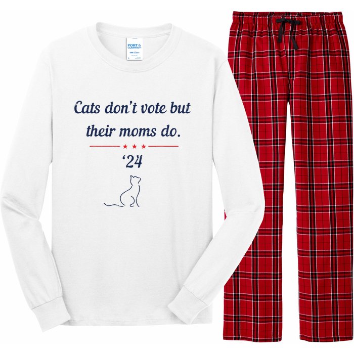 Cats DonT Vote But Their Moms Do President 2024 Election Long Sleeve Pajama Set