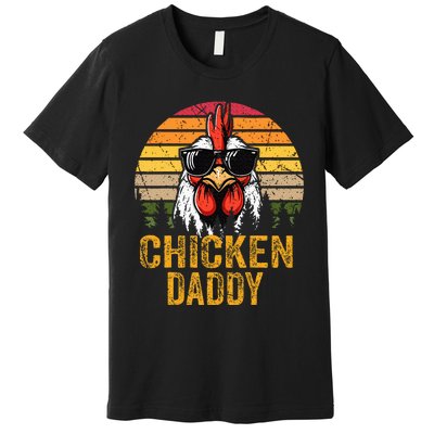 Chicken Daddy Vintage Rooster For Dad Farmer Fathers Day Premium T-Shirt