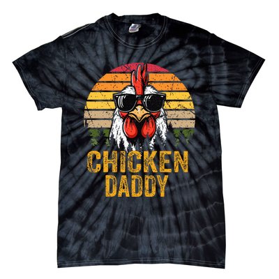 Chicken Daddy Vintage Rooster For Dad Farmer Fathers Day Tie-Dye T-Shirt