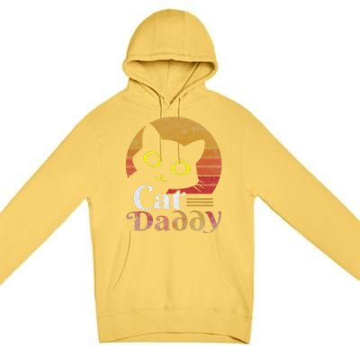 Cat Daddy Vintage Eighties Style Cat Retro Distressed Premium Pullover Hoodie