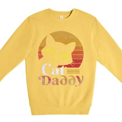 Cat Daddy Vintage Eighties Style Cat Retro Distressed Premium Crewneck Sweatshirt