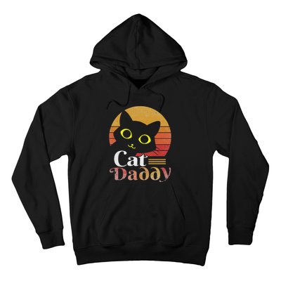 Cat Daddy Vintage Eighties Style Cat Retro Distressed Hoodie