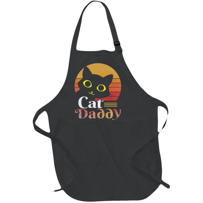 Cat Daddy Vintage Eighties Style Cat Retro Distressed Full-Length Apron With Pockets