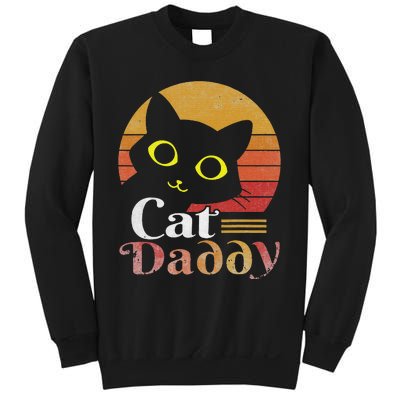 Cat Daddy Vintage Eighties Style Cat Retro Distressed Sweatshirt