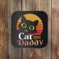 Cat Daddy Vintage Eighties Style Cat Retro Distressed Coaster