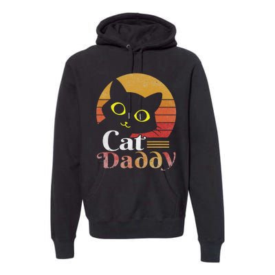 Cat Daddy Vintage Eighties Style Cat Retro Distressed Premium Hoodie