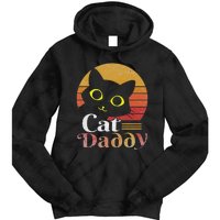 Cat Daddy Vintage Eighties Style Cat Retro Distressed Tie Dye Hoodie