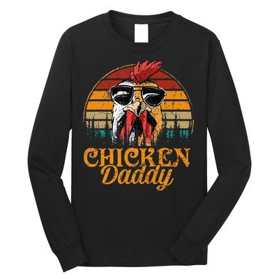 Chicken Daddy Vintage Poultry Farmer Funny Fathers Day Long Sleeve Shirt