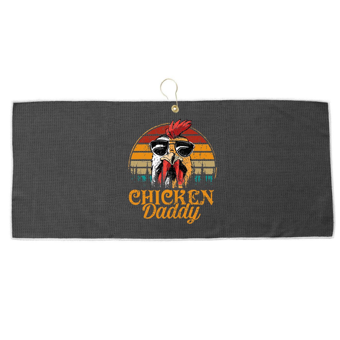 Chicken Daddy Vintage Poultry Farmer Funny Fathers Day Large Microfiber Waffle Golf Towel
