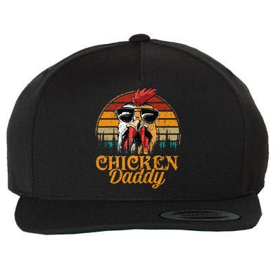 Chicken Daddy Vintage Poultry Farmer Funny Fathers Day Wool Snapback Cap