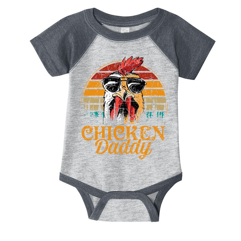 Chicken Daddy Vintage Poultry Farmer Funny Fathers Day Infant Baby Jersey Bodysuit