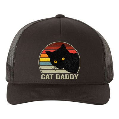 Cat Daddy Vintage Eighties Style Cat Retro Distressed Yupoong Adult 5-Panel Trucker Hat